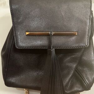 Brian Atwood Black Leather Backpack